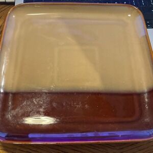 Sango Eclipse Brown 4976 Square Dinner Plate 10 Inch Two Tone Reactive Glaze